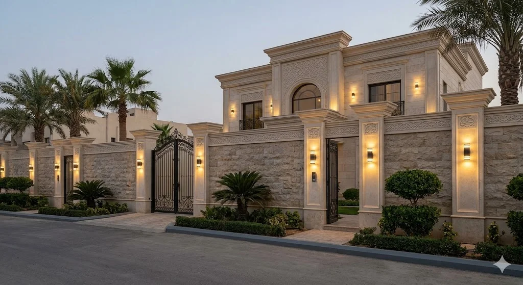 الدليل الشامل لكل ما يخص تشطيب خارجي للفلل في القطيف والدمام والجبيل 2 أهمية تشطيب اسوار فلل مع الواجهة الخارجية