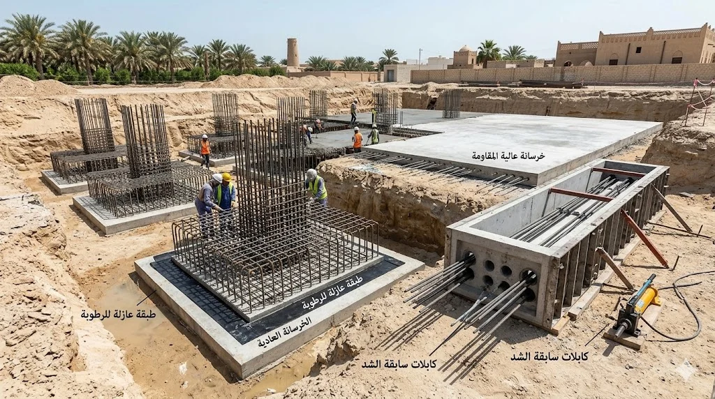 مقاولات القطيف للبناء العظم والبناء البريكاست 2 أهمية التعاقد مع شركة مقاولات محلية خبيرة بطبيعة تربة القطيف