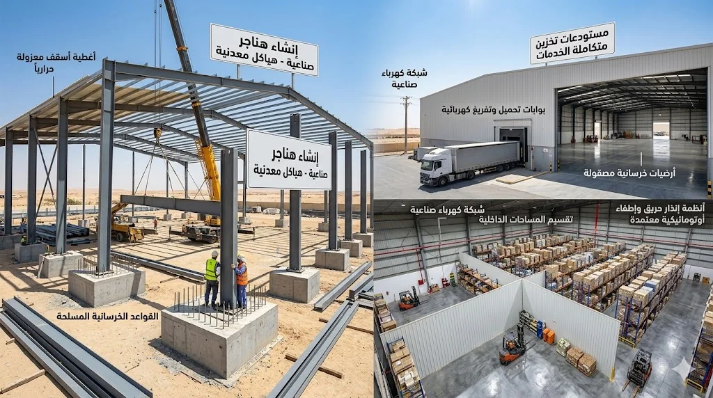 تنفيذ أعمال الهناجر والمستودعات والمنشآت المعدنية بالشرقية