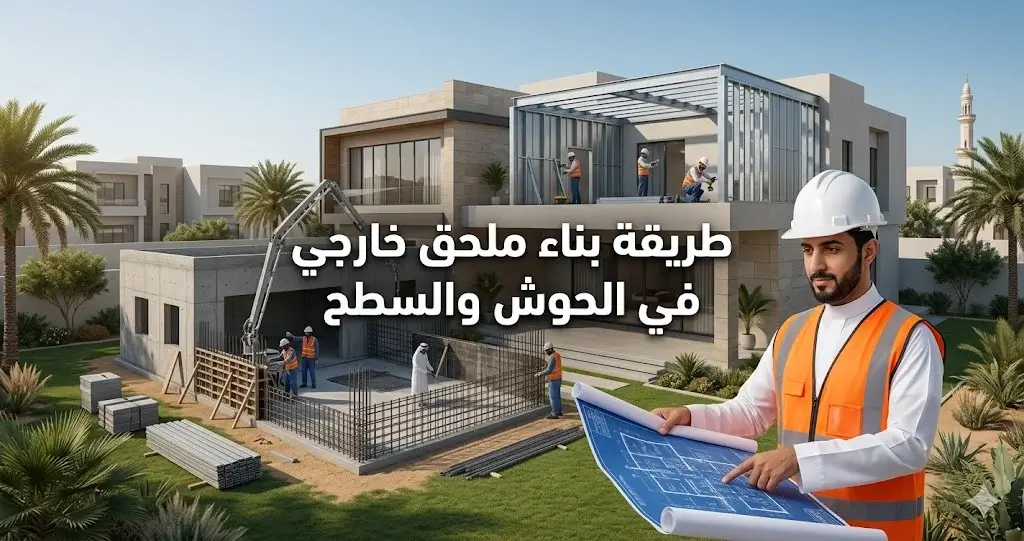 طريقة بناء ملحق خارجي في الحوش والسطح